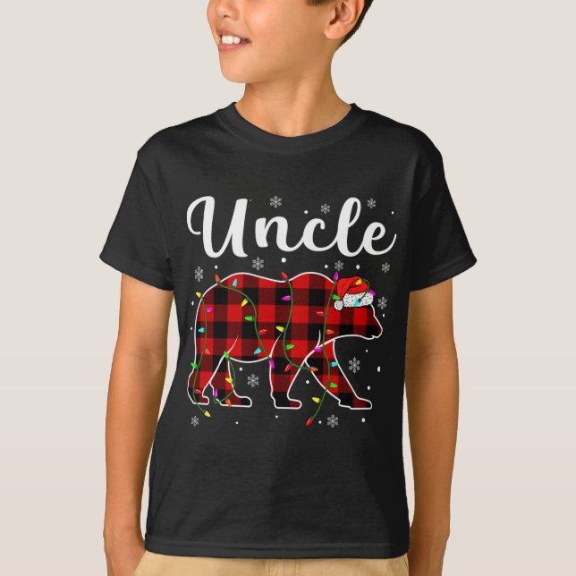 Camiseta Navidades rojos graciosos iluminan al tío oso navi (Anverso)