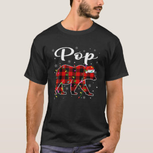 Camiseta Navidades rojos graciosos iluminan oso oso pop nav