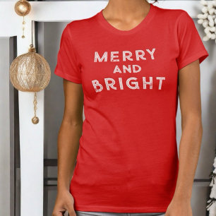 Camiseta Navidades rojos merry y Bright monograma blanco fr