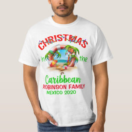 Camiseta Navidades rojos verdes en el Caribe