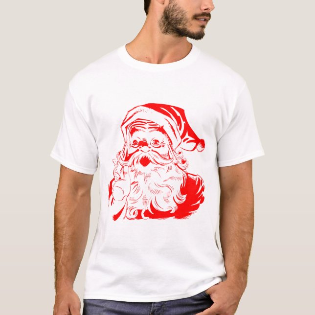 Camiseta Navidades rojos y blancos de Santa Claus (Anverso)