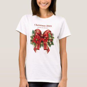 Camiseta Navidades rojos y de oro festivos se doblan