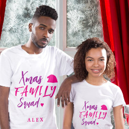 Camiseta Navidades rosados brigada de la familia Santa hat 