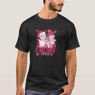 Camiseta Navidades Rosados Crean Snowman con Candy Cane Xma