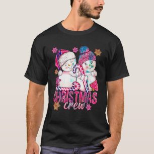 Camiseta Navidades Rosados Crean Snowman con Candy Cane Xma
