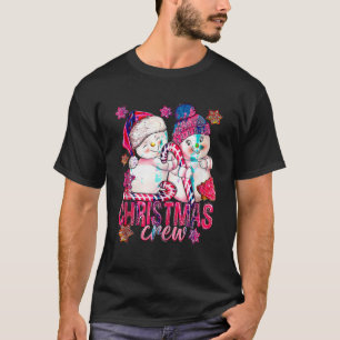 Camiseta Navidades Rosados Crean Snowman con Candy Cane Xma