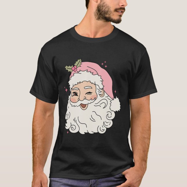 Camiseta Navidades rosados de diverso añejo Santa Claus Hom (Anverso)