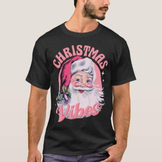 Camiseta Navidades rosados de época Vibes Funny Santa Rosa