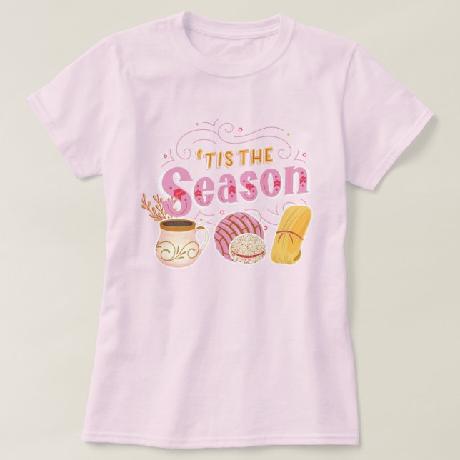 Camiseta Navidades rosados de pastelería mexicana Pan Dulce (Diseño del anverso)