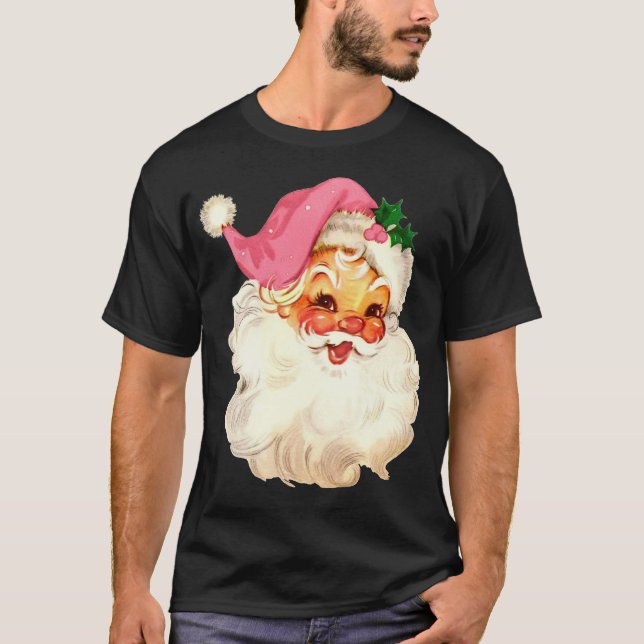 Camiseta Navidades rosados de Santa Claus se enfrentan a la (Anverso)