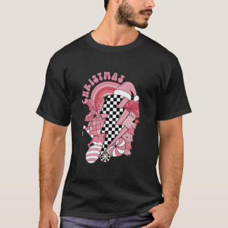 Camiseta Navidades rosados retro Groovy Vibes Lightning Che