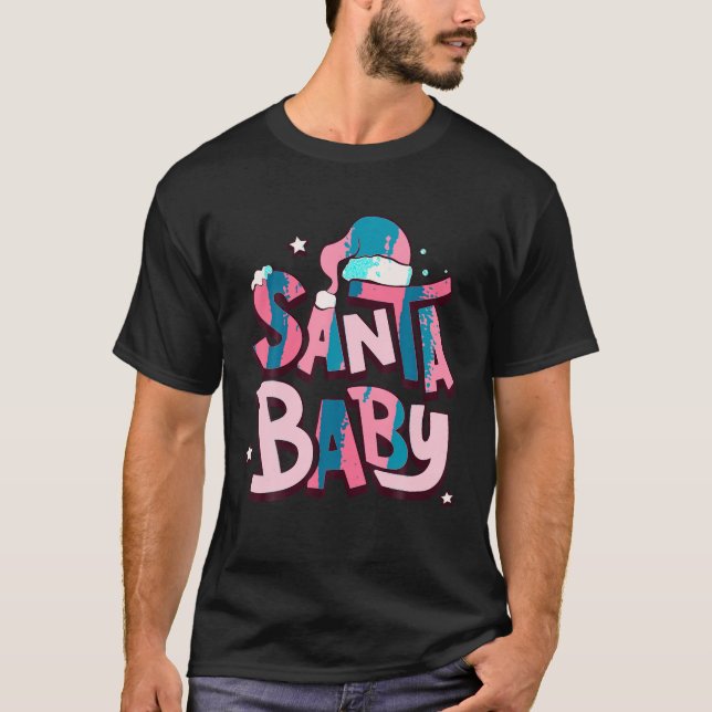 Camiseta Navidades rosados Santa Bebé Gorra Merry Bright Pj (Anverso)