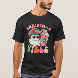 Camiseta Navidades rosados Vibes Santa Elf Gorra Café Iced 