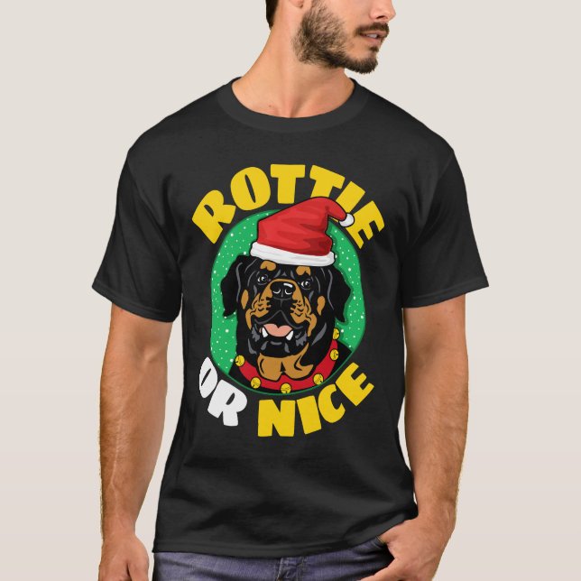 Camiseta Navidades Rottie o Nice Rottweiler (Anverso)