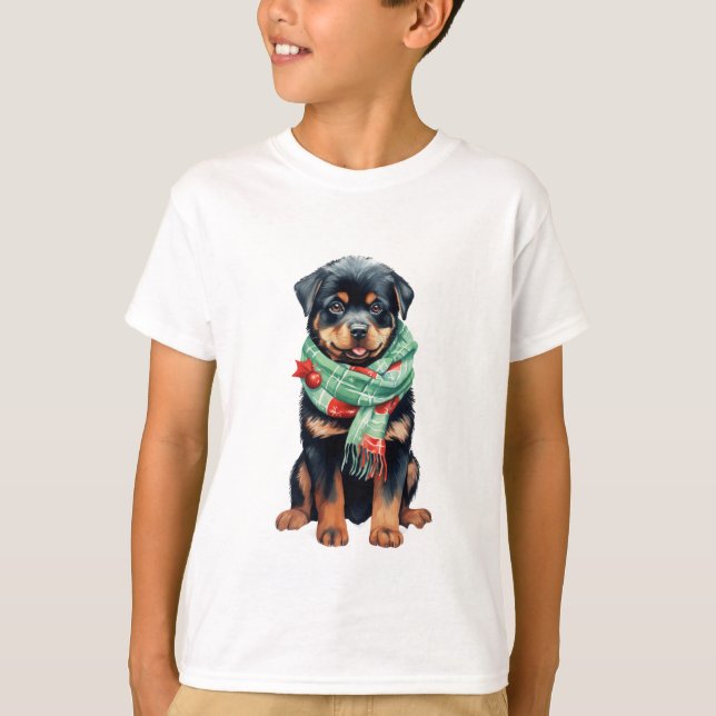 Camiseta Navidades Rottweiler Kids T-Shirt - Divertido feri (Anverso)