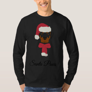 Camiseta Navidades Rottweiler Perro Ilustracion Con Santa H