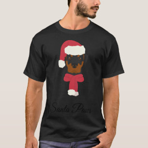 Camiseta Navidades Rottweiler Perro Ilustracion Con Santa H