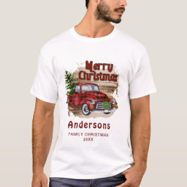 Camiseta Navidades rusos retro vacaciones en camión rojo bú