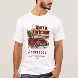Camiseta Navidades rusos retro vacaciones en camión rojo bú