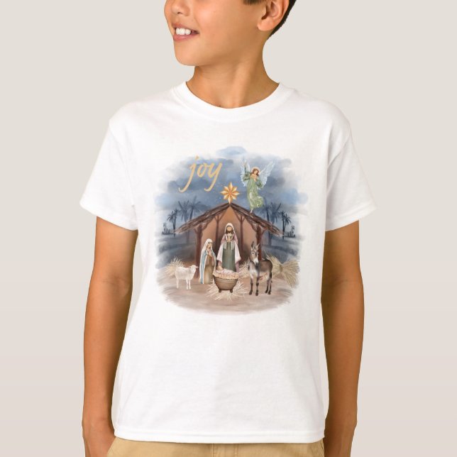 Camiseta Navidades rústicos de granjas disfrutan la nativid (Anverso)