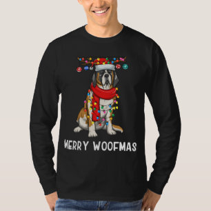 Camiseta Navidades Saint Bernard Dog Holiday Luces Merry W