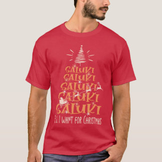 Camiseta Navidades Saluki Raza de perro Río Christmasree