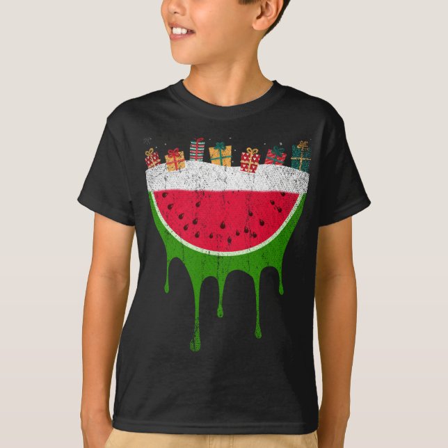 Camiseta Navidades sandía verano fruta tropical Christine (Anverso)