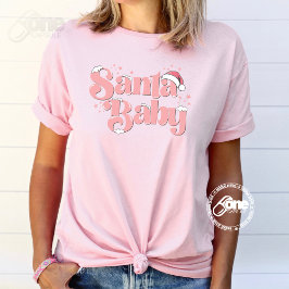 Camiseta Navidades Santa Baby Pink Cute