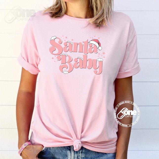 Camiseta Navidades Santa Baby Pink Cute (Subido por el creador)