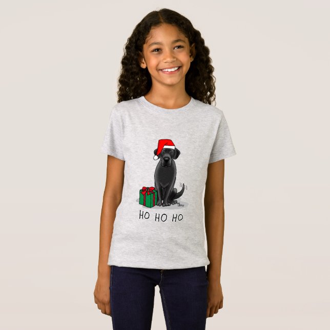 Camiseta Navidades Santa Black Labrador Retriever Cute (Anverso completo)
