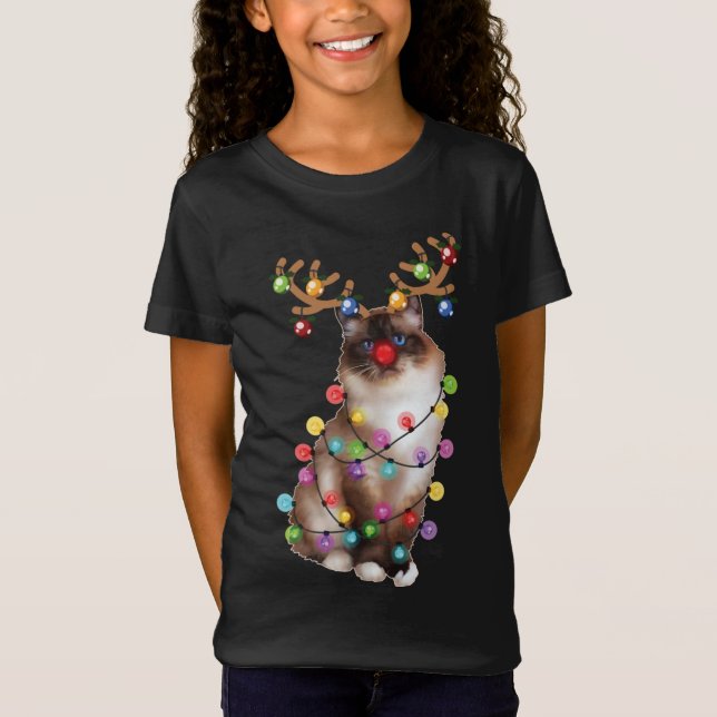 Camiseta Navidades Santa Cat, Birman, Xmas, Cat Lover (Anverso)
