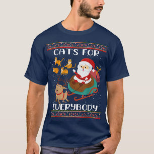 Camiseta Navidades Santa Cats Para Todos Los Niños Chicas F