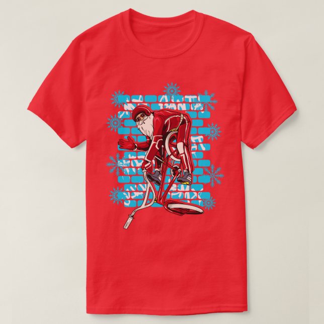 Camiseta Navidades Santa Claus BMX Trucos de estilo libre (Diseño del anverso)