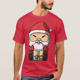 Camiseta Navidades Santa Claus Boba Tea Milk Bubble Tea Ani