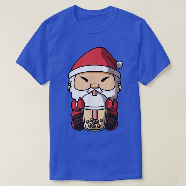 Camiseta Navidades Santa Claus Boba Tea Milk Bubble Tea Ani (Diseño del anverso)