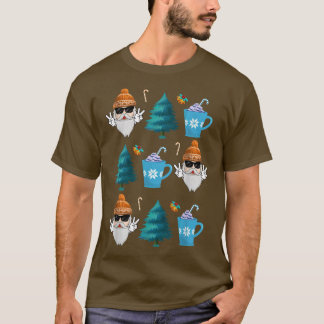 Camiseta Navidades Santa Claus Cacao caliente Árboles navid