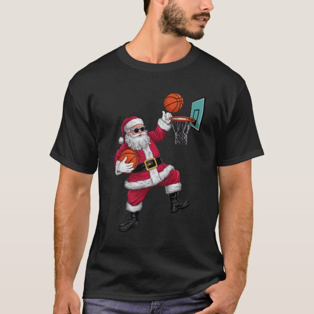 Camiseta Navidades Santa Claus celebrando navidades de balo (Anverso)
