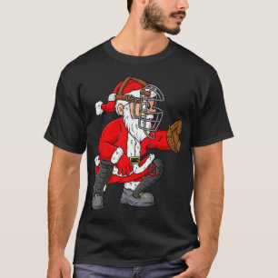Camiseta Navidades Santa Claus Chicas de beisbol Catcher Bo