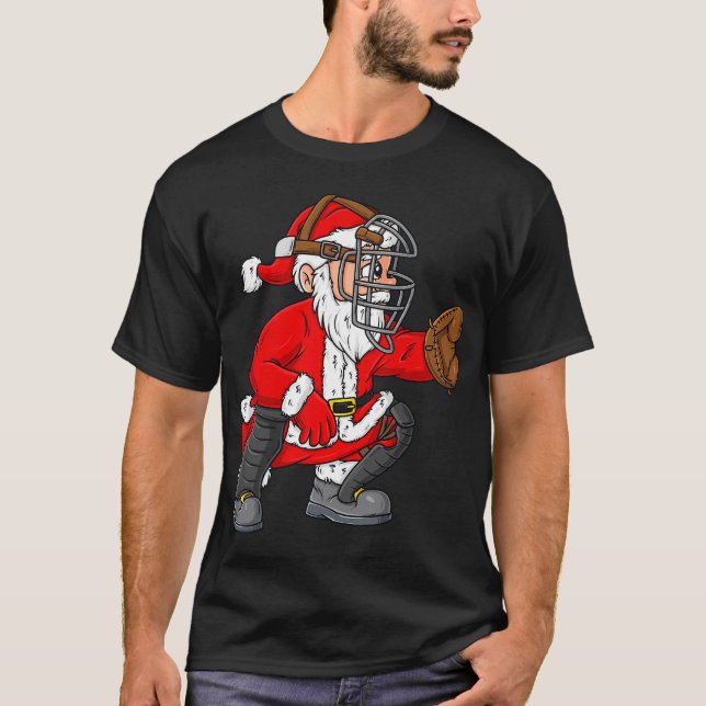 Camiseta Navidades Santa Claus Chicas de beisbol Catcher Bo (Anverso)