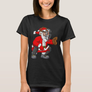 Camiseta Navidades Santa Claus Chicas de beisbol Catcher Bo