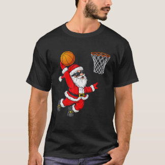 Camiseta Navidades Santa Claus Dunking A Basketball Boys Ki
