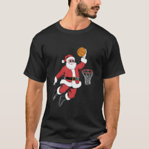 Camiseta Navidades Santa Claus Dunking A Basketball Boys Ki