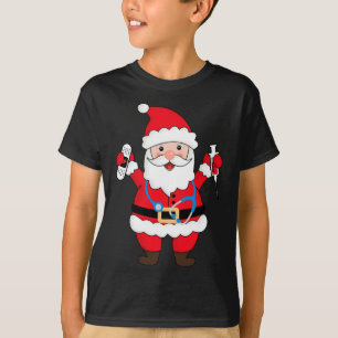Camiseta Navidades Santa Claus Enfermera con Stethoscope y 