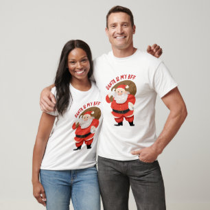 Camiseta Navidades Santa Claus es mi BFF