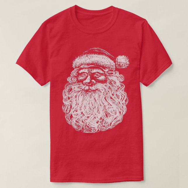 Camiseta Navidades Santa Claus Face Beard Line (Diseño del anverso)