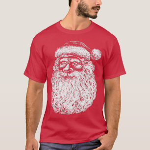 Camiseta Navidades Santa Claus Face Beard Line
