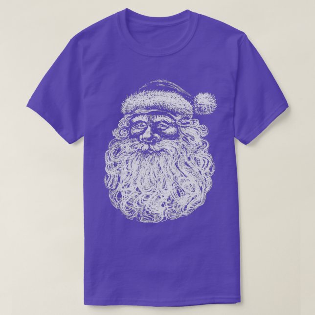 Camiseta Navidades Santa Claus Face Beard Line Classic TShi (Diseño del anverso)