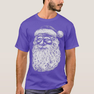Camiseta Navidades Santa Claus Face Beard Line Classic TShi