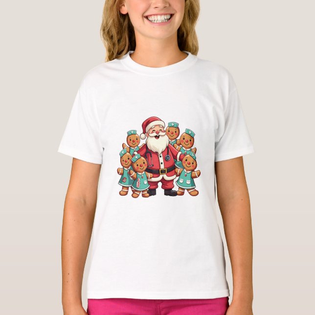 Camiseta Navidades Santa Claus Gingerbread Enfermeras (Anverso)