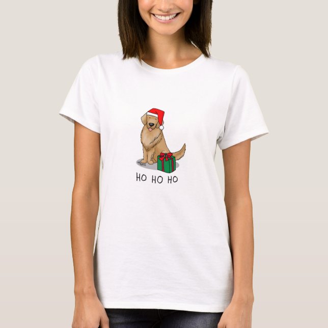 Camiseta Navidades Santa Claus Golden Retriever Dog Cute (Anverso)